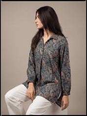 Navy Paisley