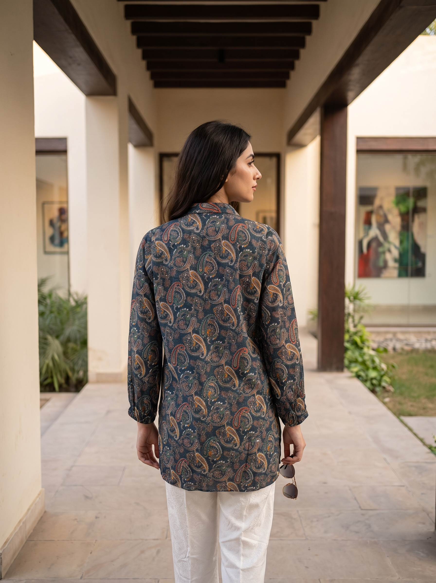 Navy Paisley