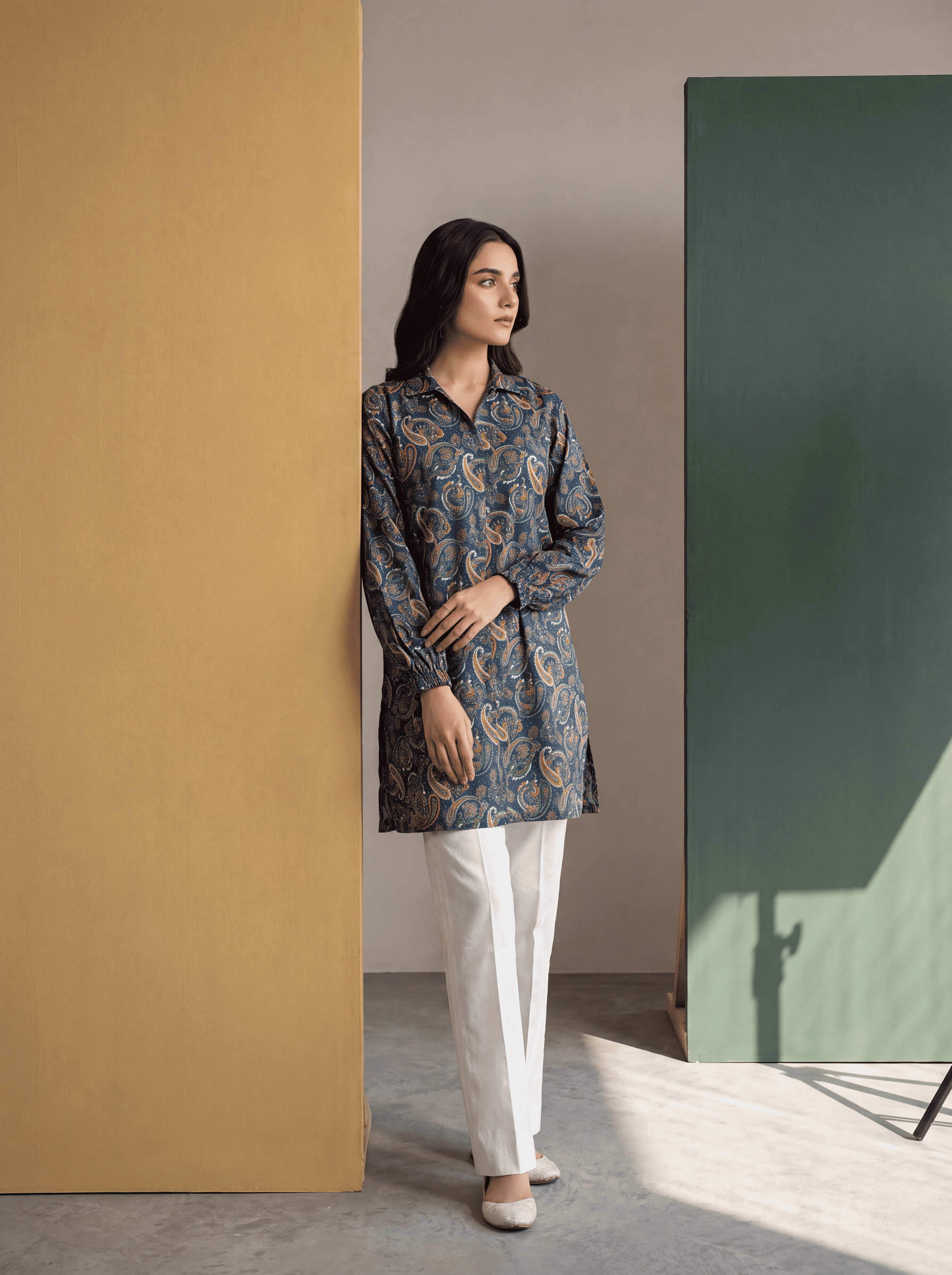 Navy Paisley
