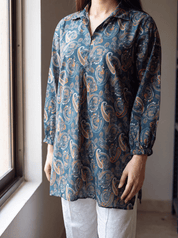 Navy Paisley